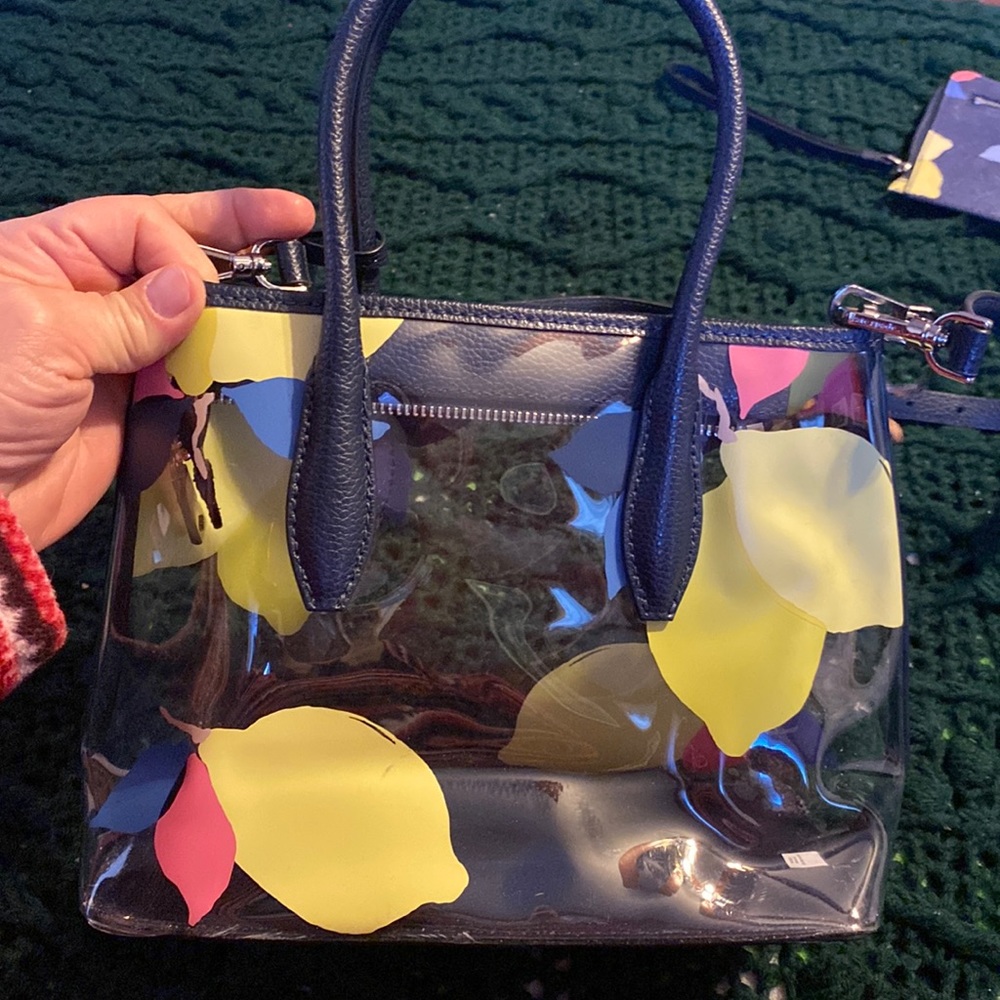 Kate, Spade, lemon, Crossbody see-through bag
